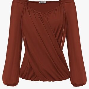 GRACE KARIN Women's Lantern Long Sleeve Tops 2024 Casual Loose Chiffon